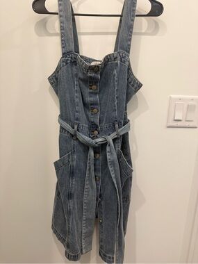 Habitual Denim Button-Front Dress with Belt
